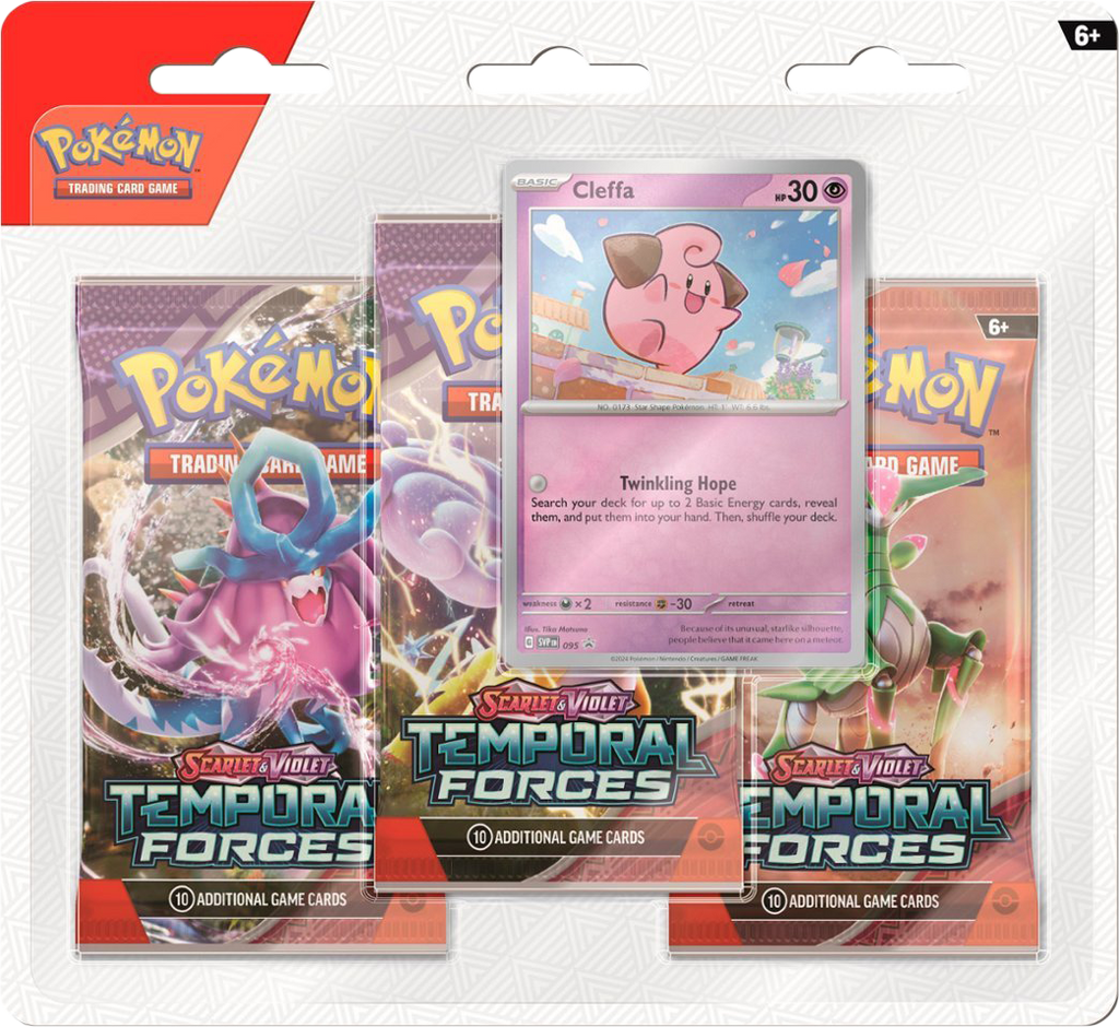 Pokémon TCG: [SV05] Scarlet & Violet - Temporal Forces 3-Blister Set (Cleffa)