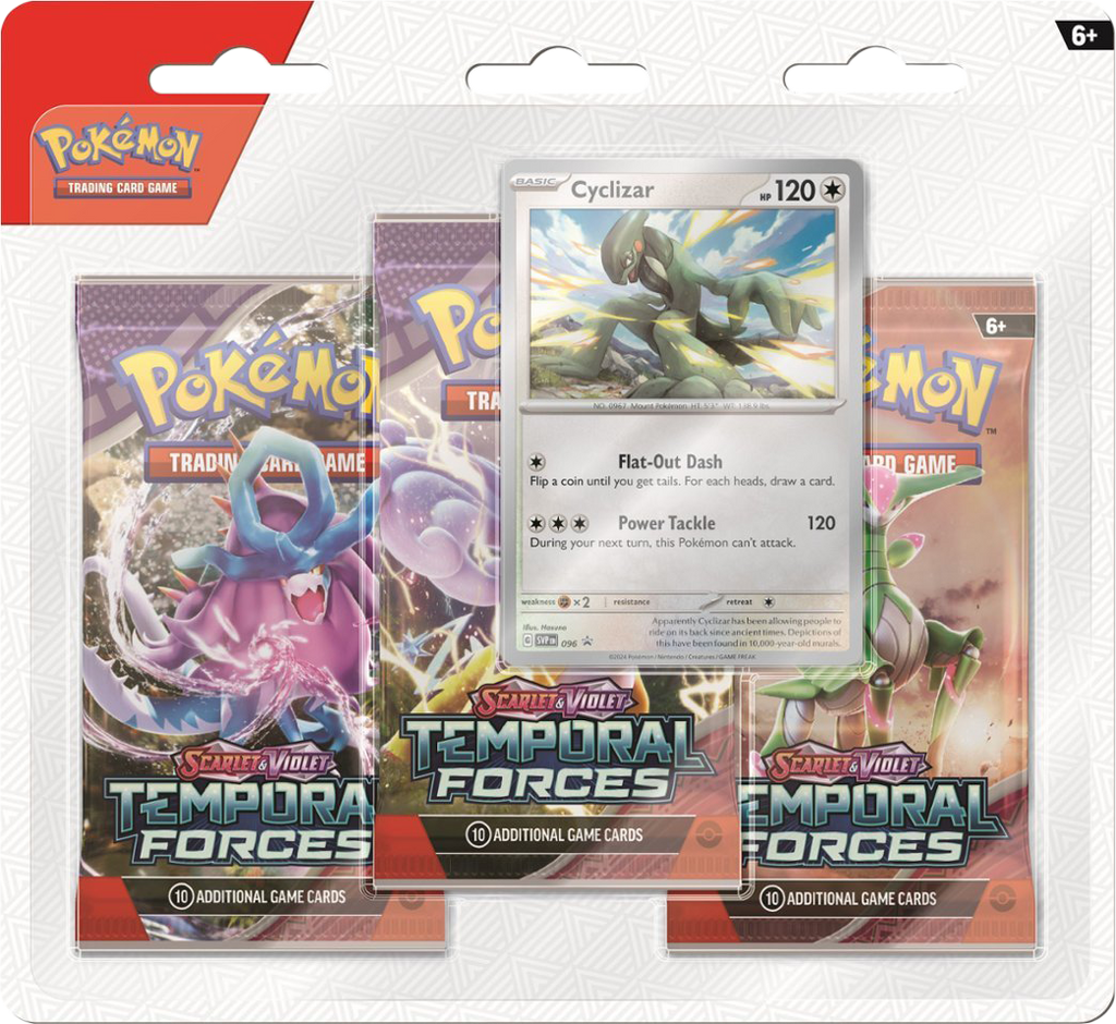 Pokémon TCG: [SV05] Scarlet & Violet - Temporal Forces 3-Blister Set (Cyclizar)