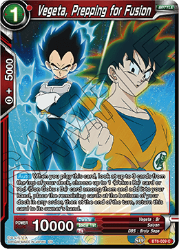 BT6-009 C Vegeta, Prepping for Fusion