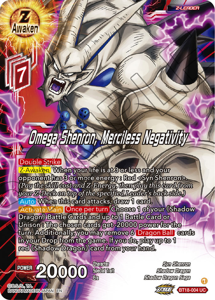 DBSCG-BT18-004 UC Omega Shenron, Merciless Negativity