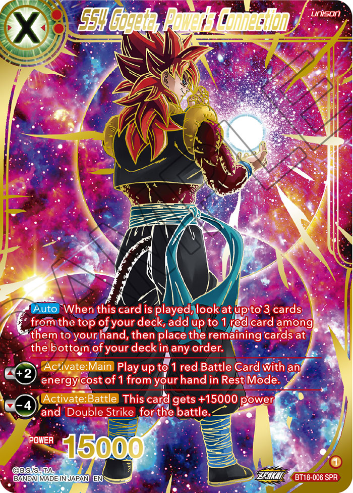 DBSCG-BT18-006 SPR SS4 Gogeta, Power's Connection