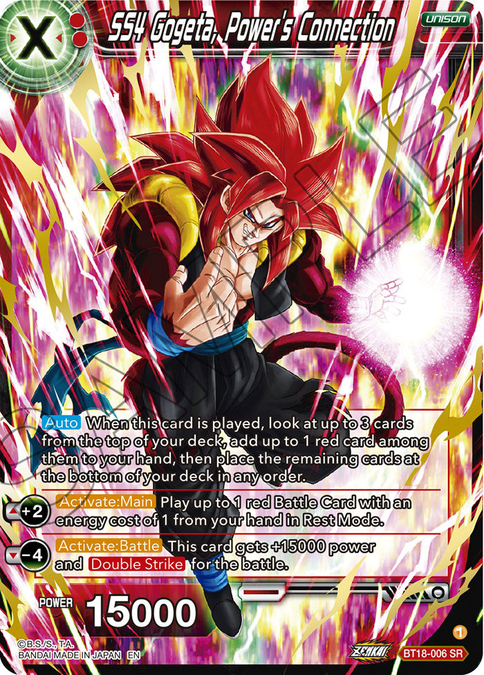 DBSCG-BT18-006 SR SS4 Gogeta, Power's Connection