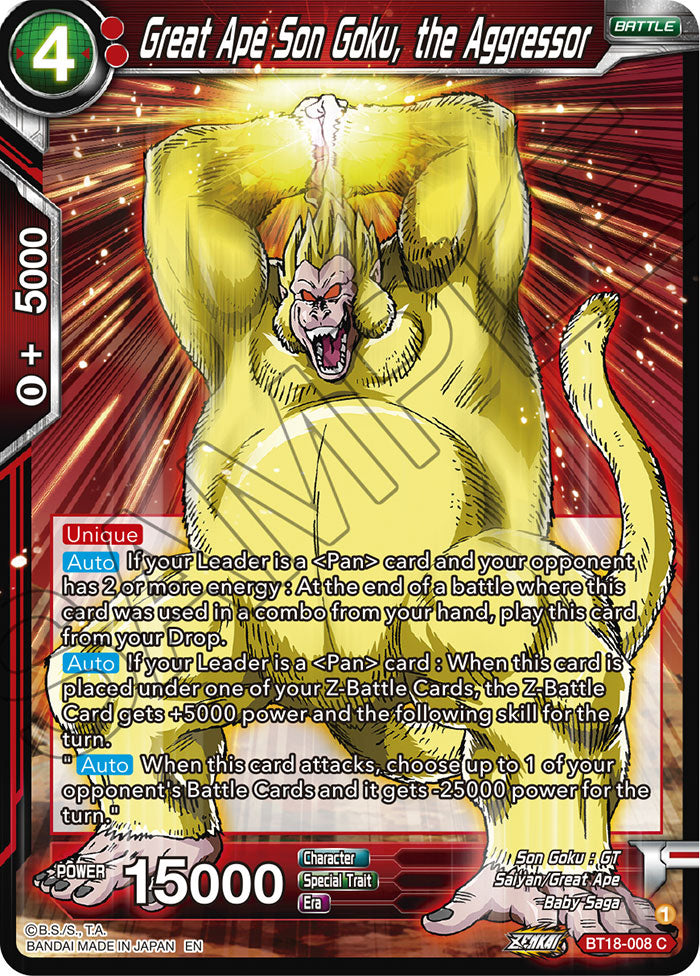 DBSCG-BT18-008 C Great Ape Son Goku, the Aggressor
