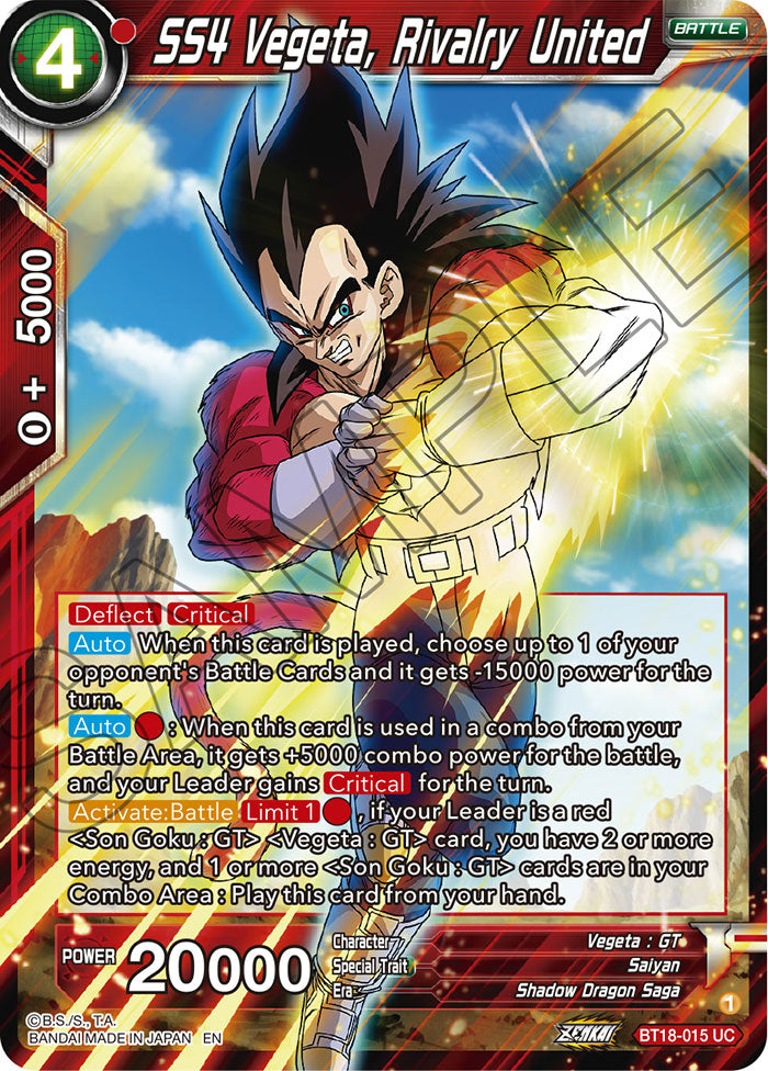 DBSCG-BT18-015 UC SS4 Vegeta, Rivalry United
