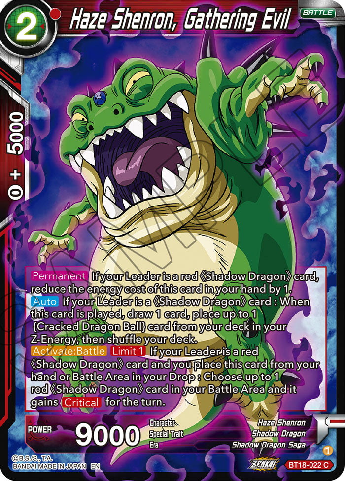 DBSCG-BT18-022 C Haze Shenron, Gathering Evil