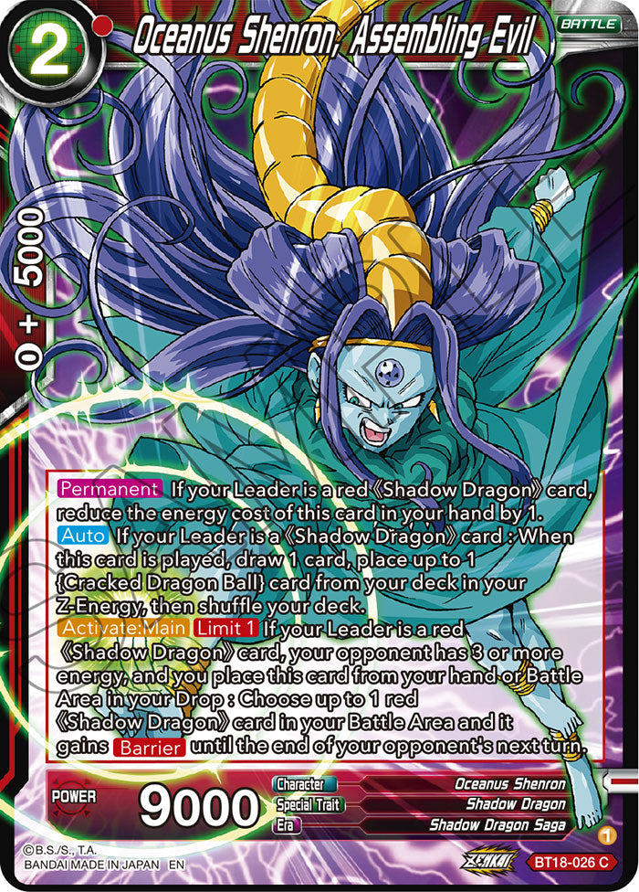 DBSCG-BT18-026 C Oceanus Shenron, Assembling Evil