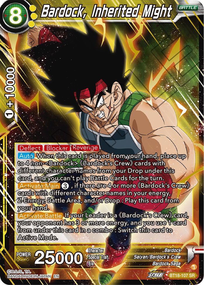 DBSCG-BT18-107 SR Bardock, Inherited Might