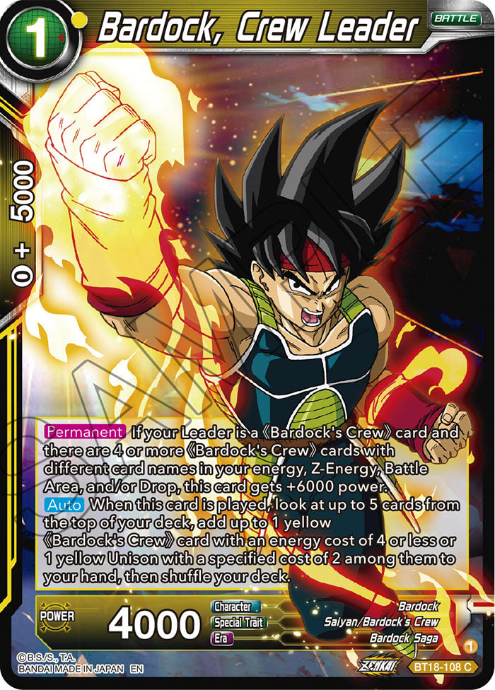 DBSCG-BT18-108 C Bardock, Crew Leader