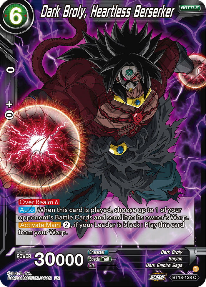 DBSCG-BT18-128 C Dark Broly, Heartless Berserker