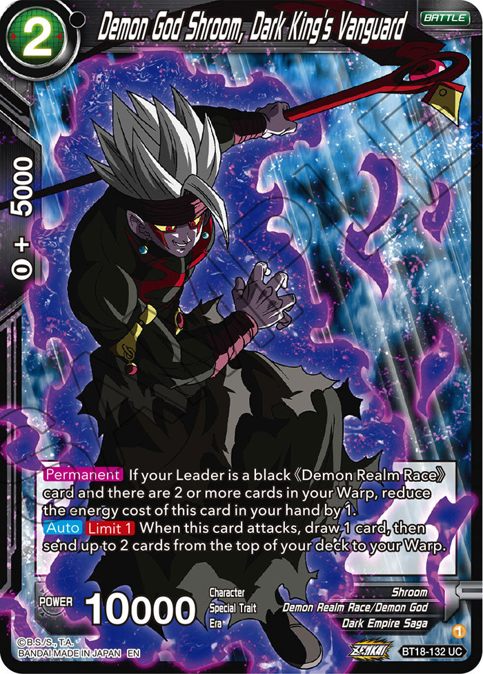 DBSCG-BT18-132 UC Demon God Shroom, Dark King's Vanguard