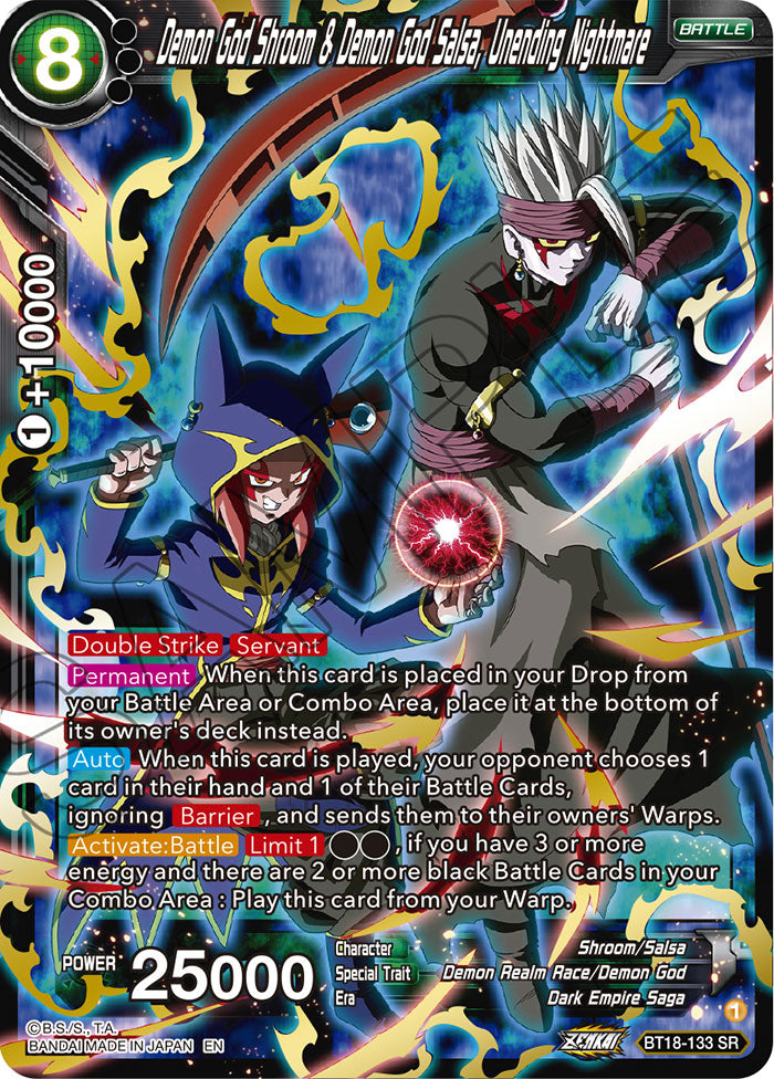 DBSCG-BT18-133 SR Demon God Shroom & Demon God Salsa, Unending Nightmare