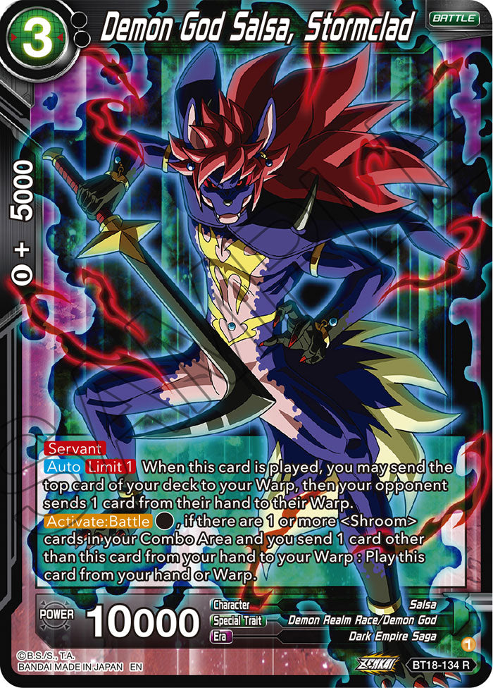 DBSCG-BT18-134 R Demon God Salsa, Stormclad