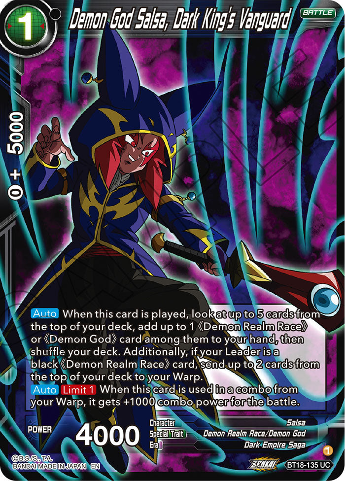 DBSCG-BT18-135 UC Demon God Salsa, Dark King's Vanguard