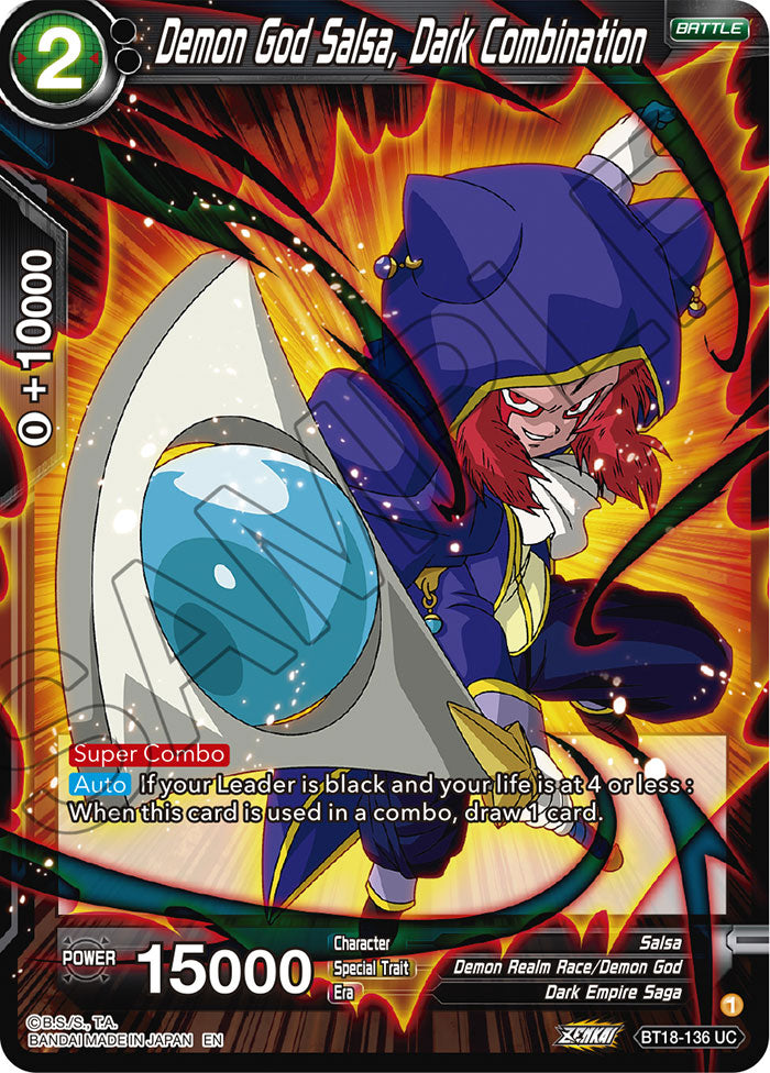 DBSCG-BT18-136 UC Demon God Salsa, Dark Combination