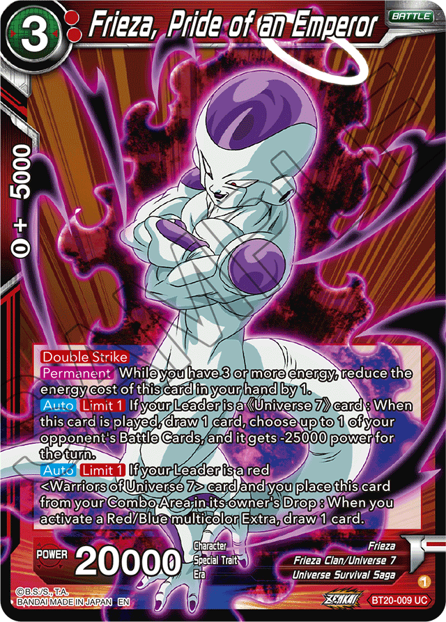 DBSCG-BT20-009 UC Frieza, Pride of an Emperor
