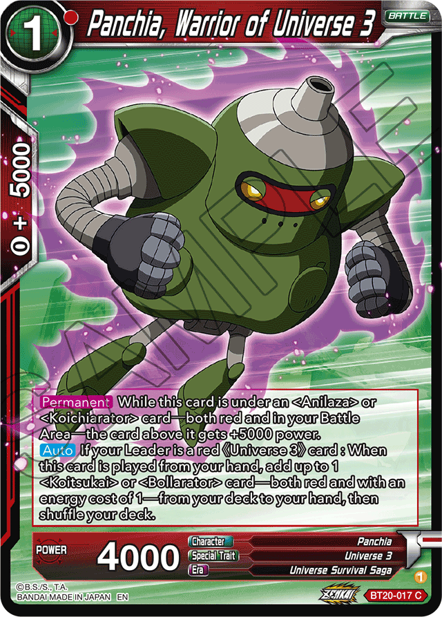 DBSCG-BT20-017 C Panchia, Warrior of Universe 3