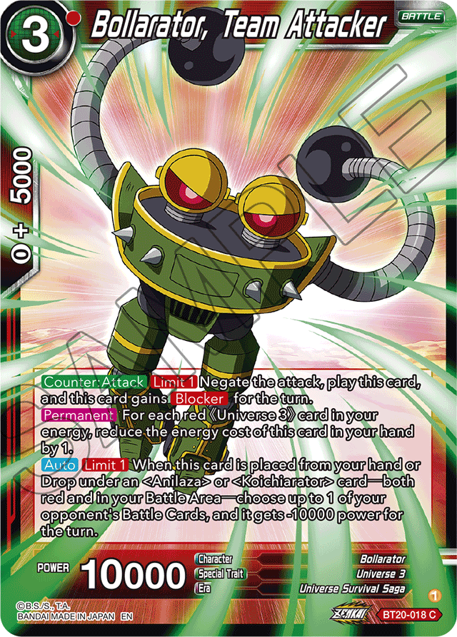 DBSCG-BT20-018 C Bollarator, Team Attacker