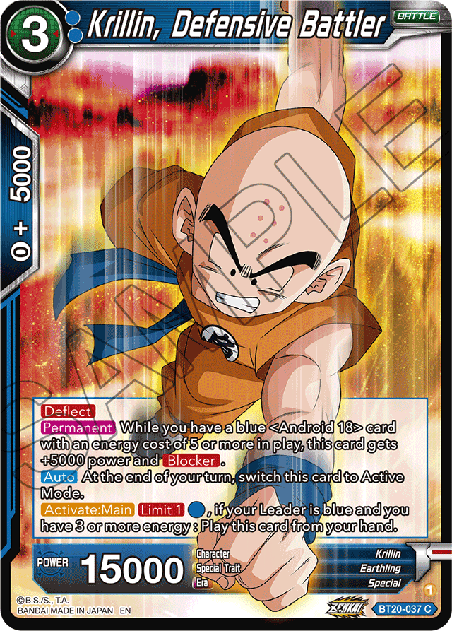 DBSCG-BT20-037 C Krillin, Defensive Battler