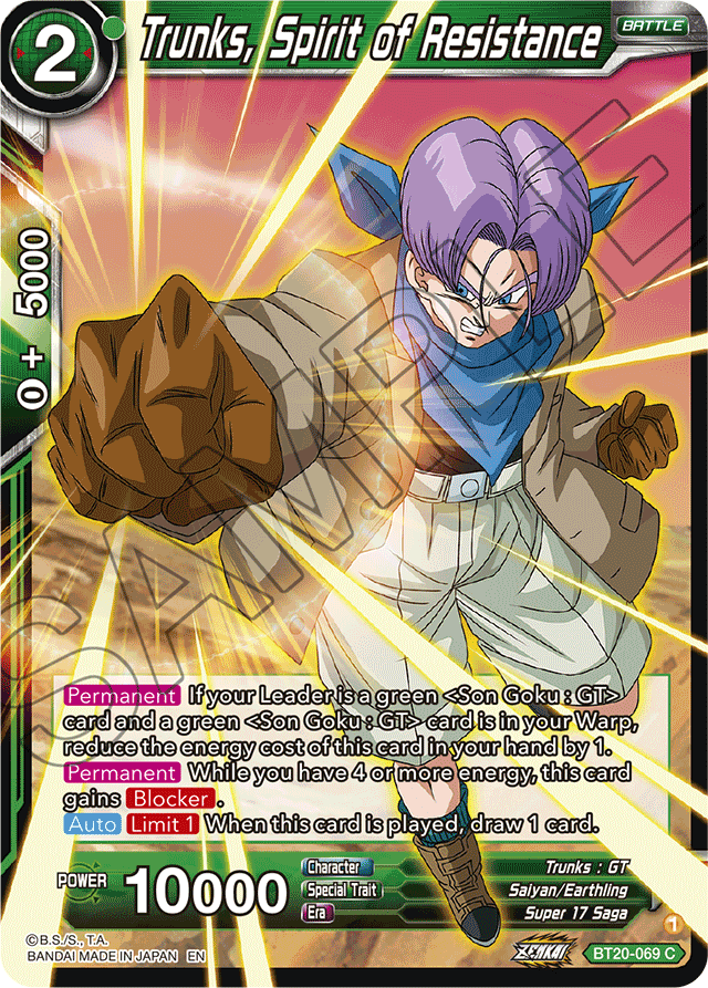 DBSCG-BT20-069 C Trunks, Spirit of Resistance