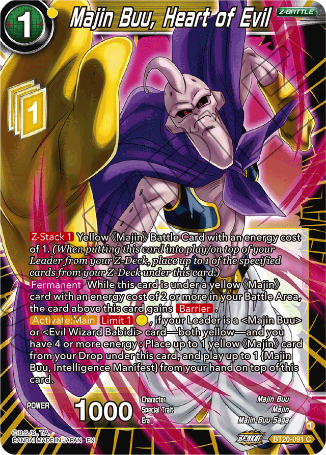 DBSCG-BT20-091 C Majin Buu, Heart of Evil