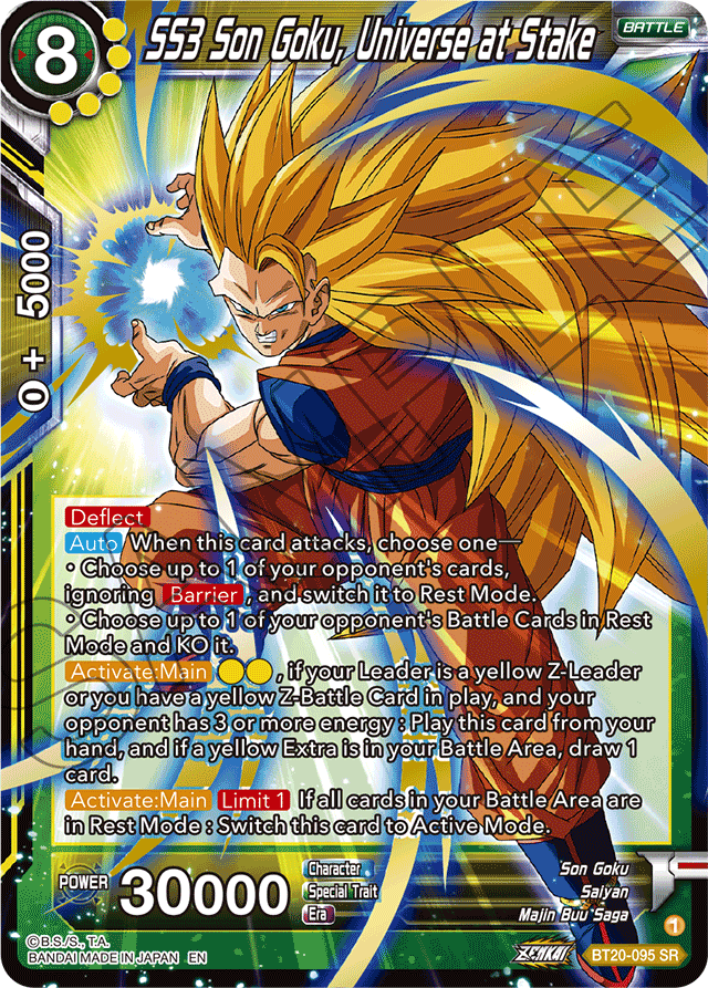 DBSCG-BT20-095 SR SS3 Son Goku, Universe at Stake