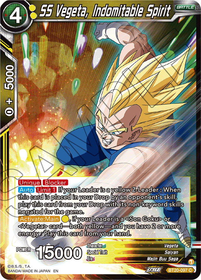 DBSCG-BT20-097 C SS Vegeta, Indomitable Spirit