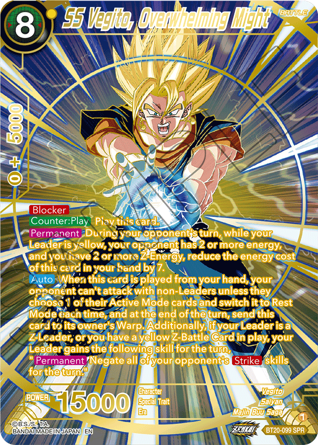 DBSCG-BT20-099 SPR SS Vegito, Overwhelming Might