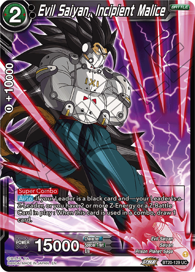 DBSCG-BT20-129 UC Evil Saiyan, Incipient Malice