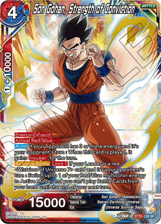 DBSCG-BT20-138 SR Son Gohan, Strength of Conviction