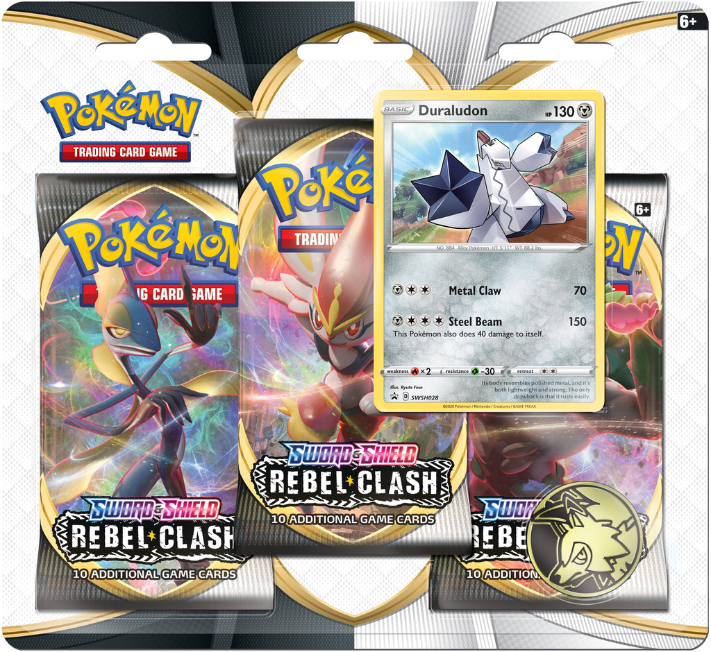 Pokémon TCG: Sword & Shield - Rebel Clash 3-Blister Set (Duraludon)